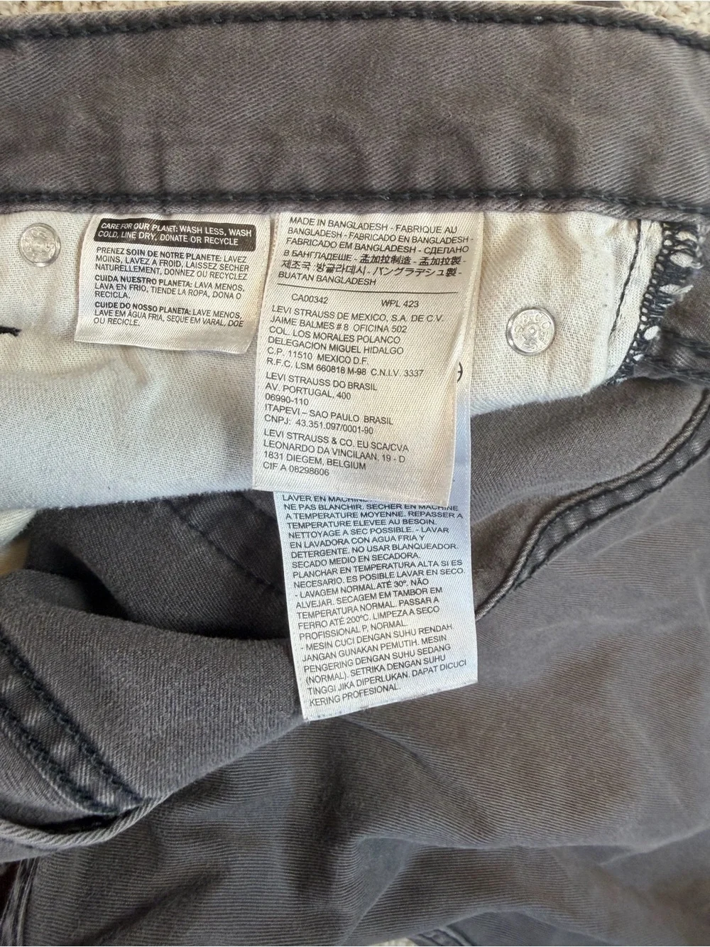 Levi’s 514 Men’s 32x30 Charcoal Gray Twill Pants Straight Fit 100% Cotton